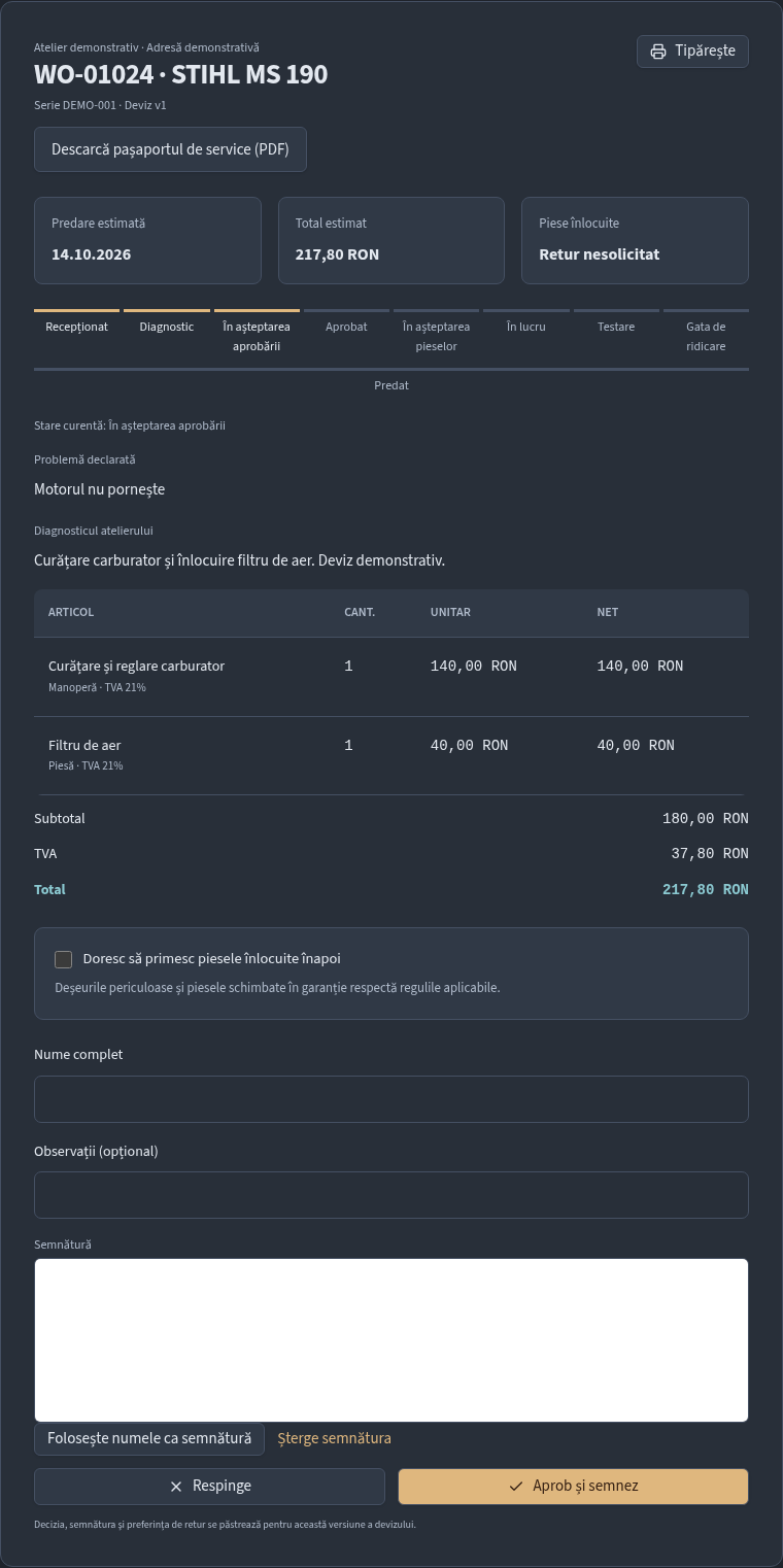 Customer portal demonstration